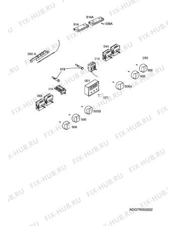 Взрыв-схема плиты (духовки) Aeg Electrolux E31002-4-W DE R07 - Схема узла Functional parts